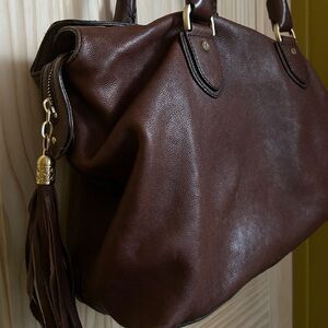 COLE HAAN Braided Leather Shoulder Bag